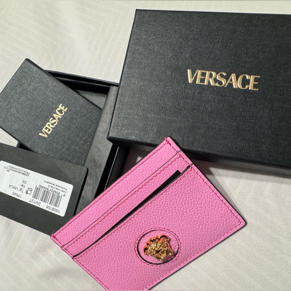 Versace Pink La Medusa Card Holder – New in Box